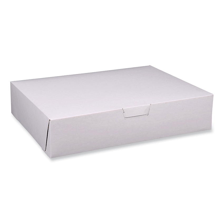 SCT Bakery Boxes, Standard, 19 x 14 x 4, White, Paper, 50/Carton (1929)