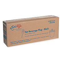 AmerCareRoyal Beverage Plugs, 2", Black, 2,000/Carton (CPLUGBK)