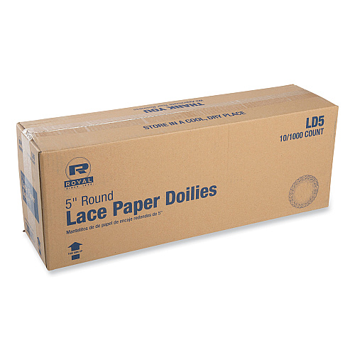Lace Doilies, Round, 5", White, 10,000/carton