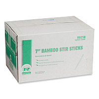 AmerCareRoyal Bamboo Stir Sticks, 7" Natural, 5,000/Carton (R825B)