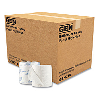 GEN&reg; Standard Toilet Paper, 1-Ply, 1,000 Sheets, 96 Rolls (GEN218)