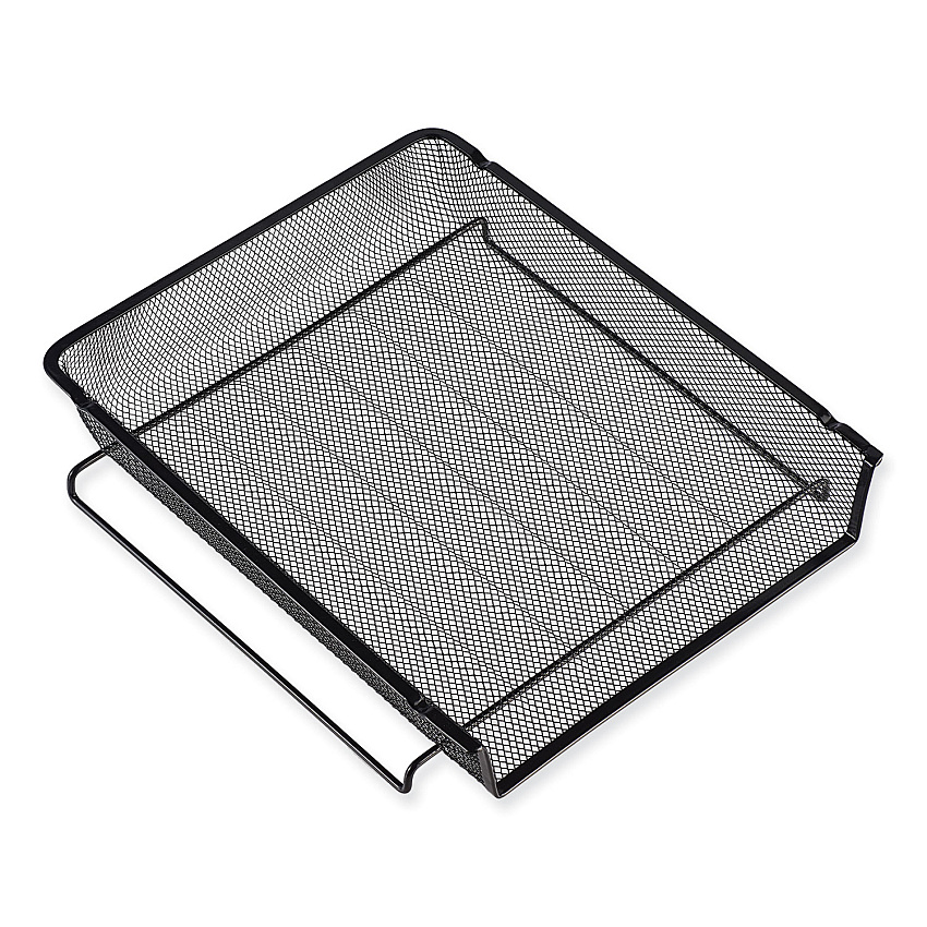 Universal Deluxe Mesh Stacking Side Load Tray, 1 Section, Legal Size Files, 17" x 10.88" x 2.5", Black (UNV20012)