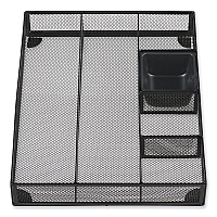 Universal Metal Mesh Drawer Organizer, Six Compartments, 15 x 11.88 x 2.5, Black (UNV20021)