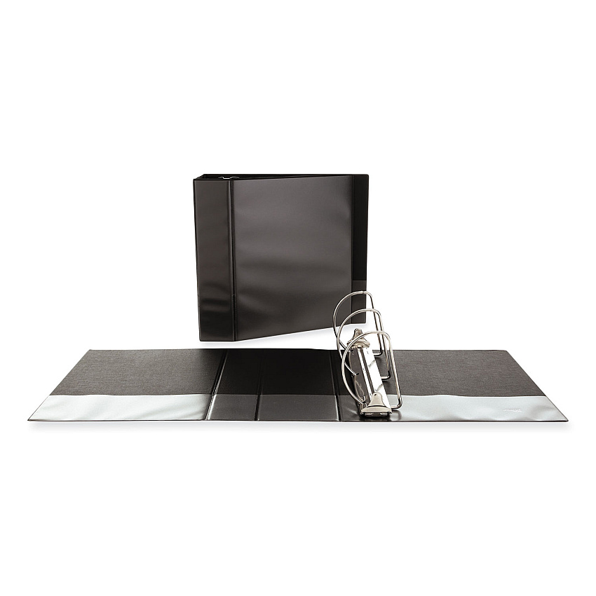 Universal Slant D-Ring View Binder, 3 Rings, 4" Capacity, 11 x 8.5, Black (UNV20995)