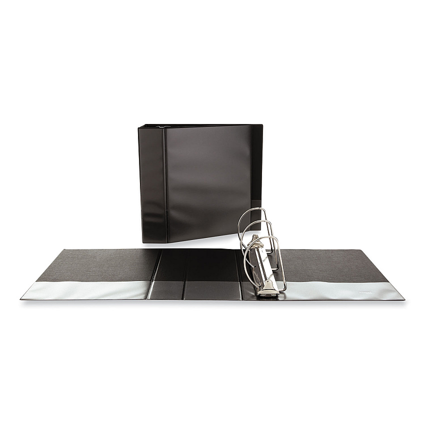 Universal Slant D-Ring View Binder, 3 Rings, 5" Capacity, 11 x 8.5, Black (UNV20998)