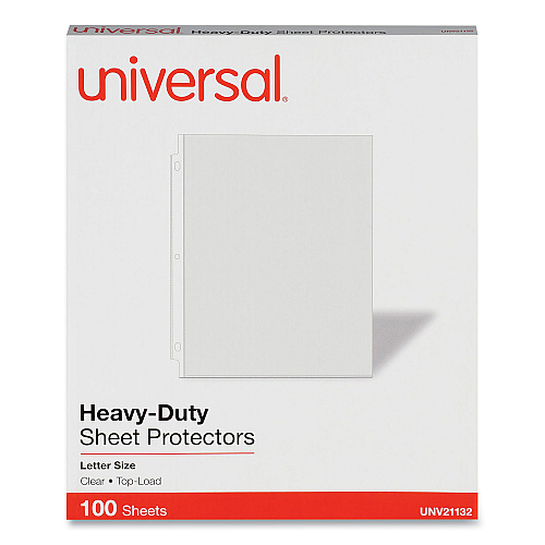 Universal Top-Load Poly Sheet Protectors, Heavy Gauge, Letter Size ...