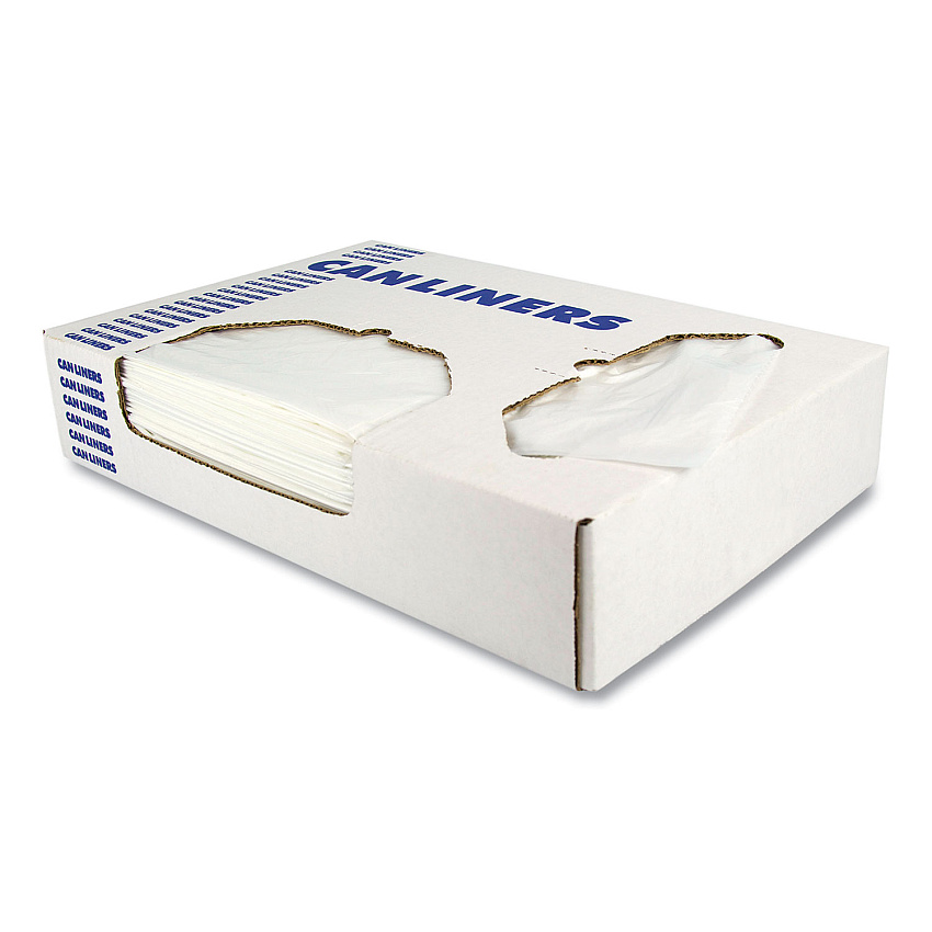Heritage Linear Low-Density Can Liners, 33 gal, 1 mil, 33" x 45", Clear, Flat Pack, 200/Carton (H6645TC)