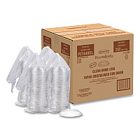 Dart PresentaBowls Lids, Clear, Fits 24-64 oz Bowls, 7.3
