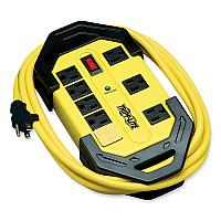 Tripp Lite Protect It! Industrial Safety Surge Protector, 8 AC Outlets, 12 ft Cord, 1,500 J, Yellow/Black (TLM812SA)