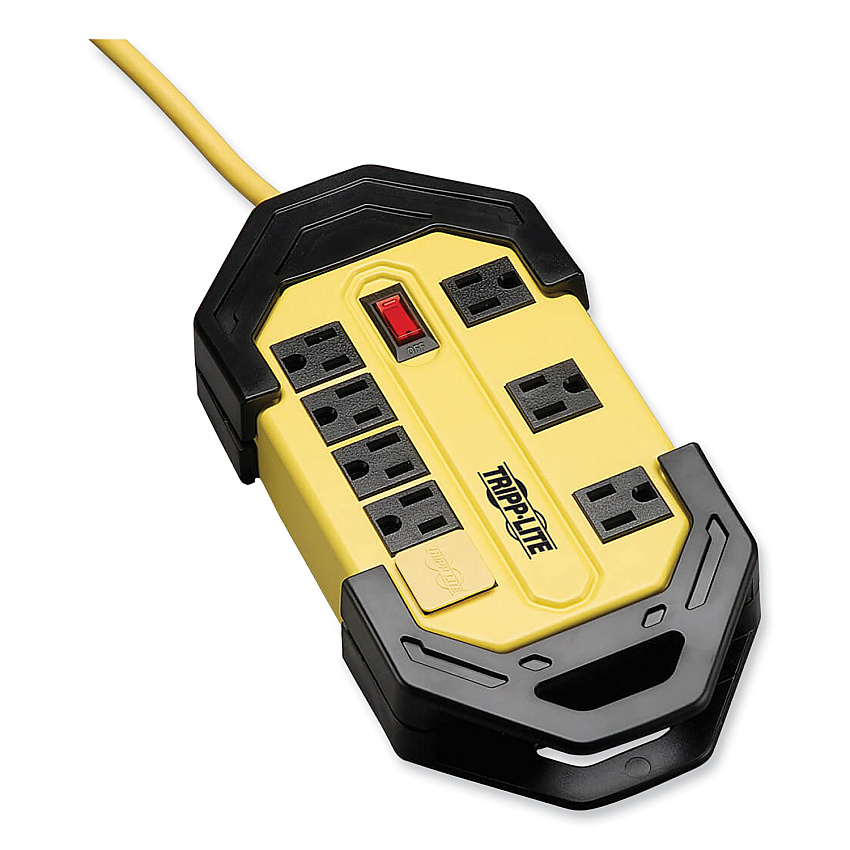 Tripp Lite Power It! Safety Power Strip with Safety Covers, 8 Outlets, 15 ft Cord, Yellow/Black (TLM815NS)