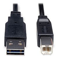 Tripp Lite Universal Reversible USB 2.0 Cable, Reversible A to B (M/M), 6 ft, Black (UR022006)
