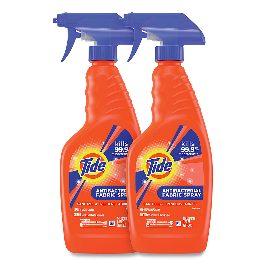 Tide&reg; Antibacterial Fabric Spray, Orig Scent, 22 oz. Spray Bottle, 2/CT (28299)