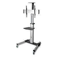 Tripp Lite Flat Panel Floor Stand, Tilt Range: -12 to +5, Metal, 1 Shelf, 110 lb Capacity, 32.6