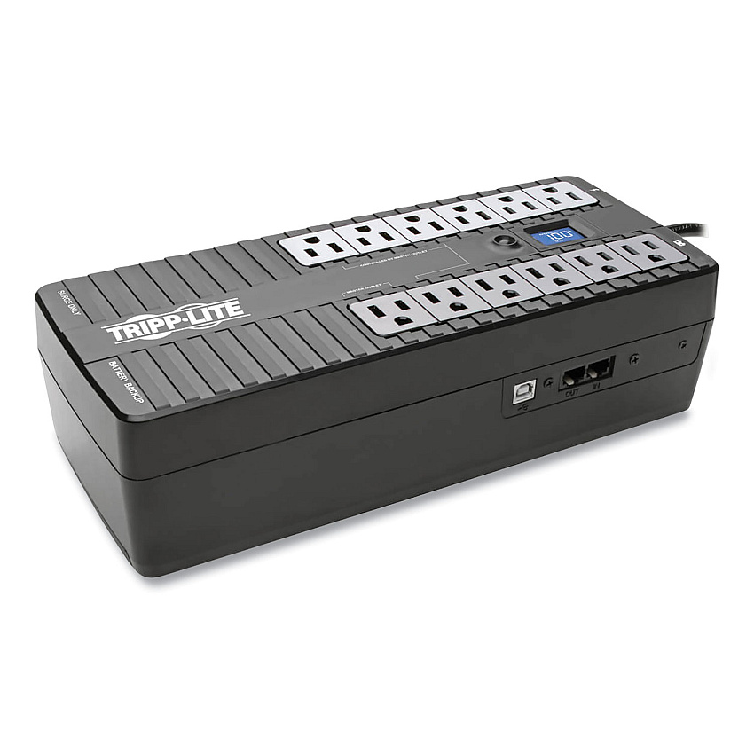 Tripp Lite ECO Series Energy-Saving Standby UPS, 12 Outlets, 850 VA, 420 J (ECO850LCD)
