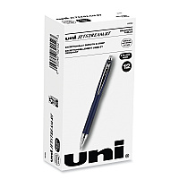 uni-ball Jetstream Retractable Hybrid Gel Pen, Fine 0.7 mm, Black Ink, Blue/Silver Barrel (62152)