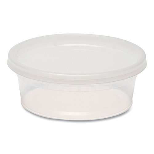 GEN Plastic Deli Container with Lid, 8 oz, Clear, Plastic, 240/Carton (GENDELI8OZ)