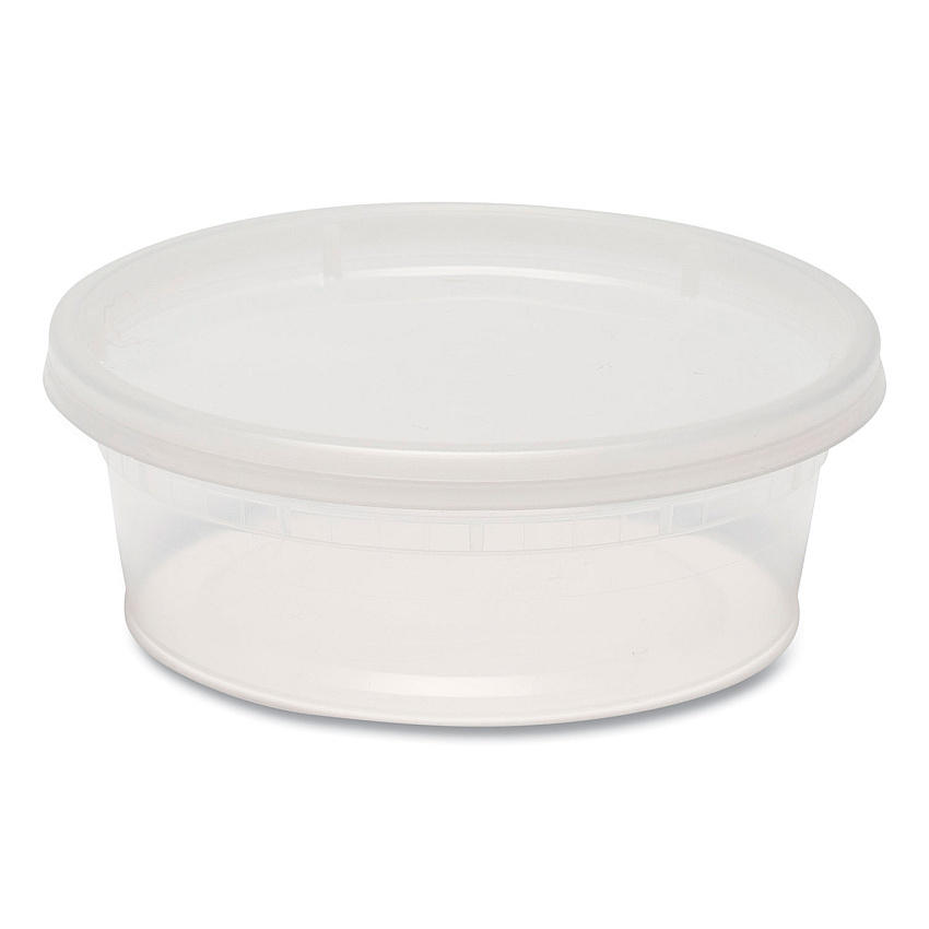 GEN Plastic Deli Container with Lid, 8 oz, Clear, Plastic, 240/Carton (GENDELI8OZ)