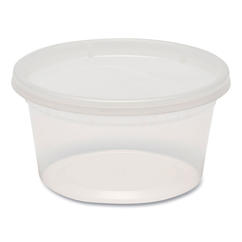 GEN Plastic Deli Container with Lid, 12 oz, Clear, Plastic, 240/Carton (GENDELI12OZ)