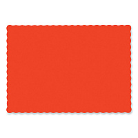 Hoffmaster Solid Color Scalloped Edge Placemats, 10 x 14, Bittersweet, 1,000/Carton (310555)