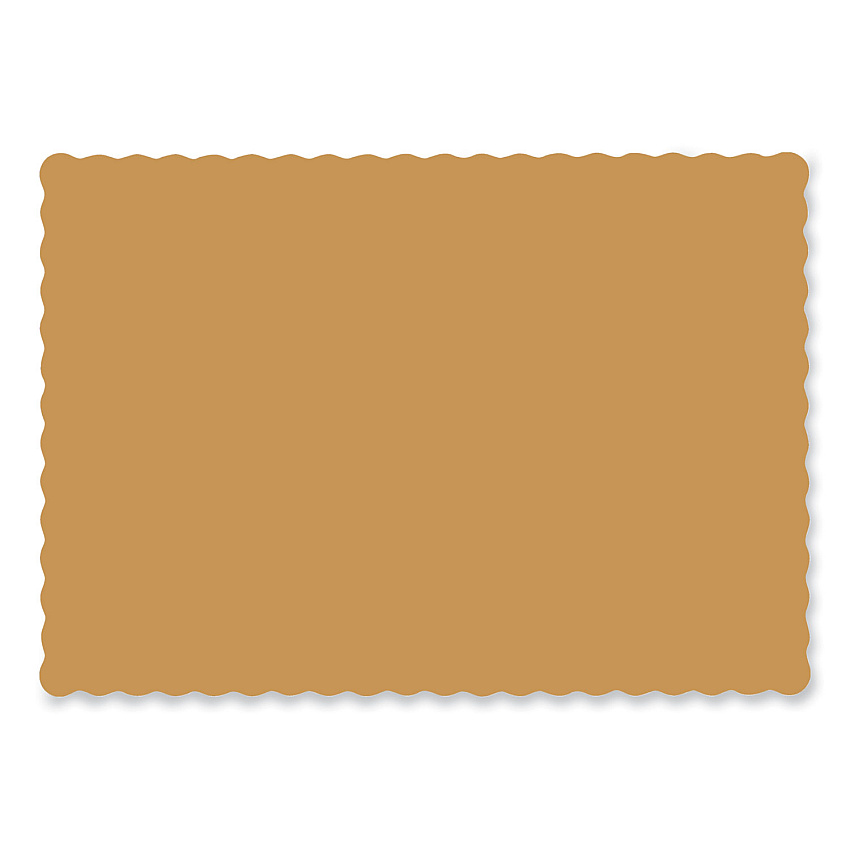 Hoffmaster Solid Color Scalloped Edge Placemats, 10 x 14, Gold, 1,000/Carton (310560)