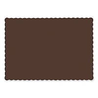 Hoffmaster Solid Color Scalloped Edge Placemats, 10 x 14, Chocolate, 1,000/Carton (310561)