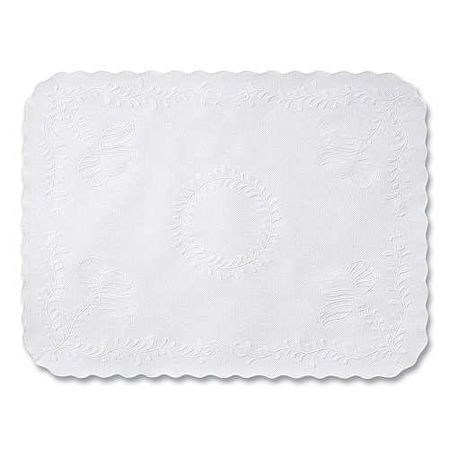 Hoffmaster Anniversary Embossed Scalloped Edge Traymat, 14 x 19, White, 2,000/Carton (TC8704462)