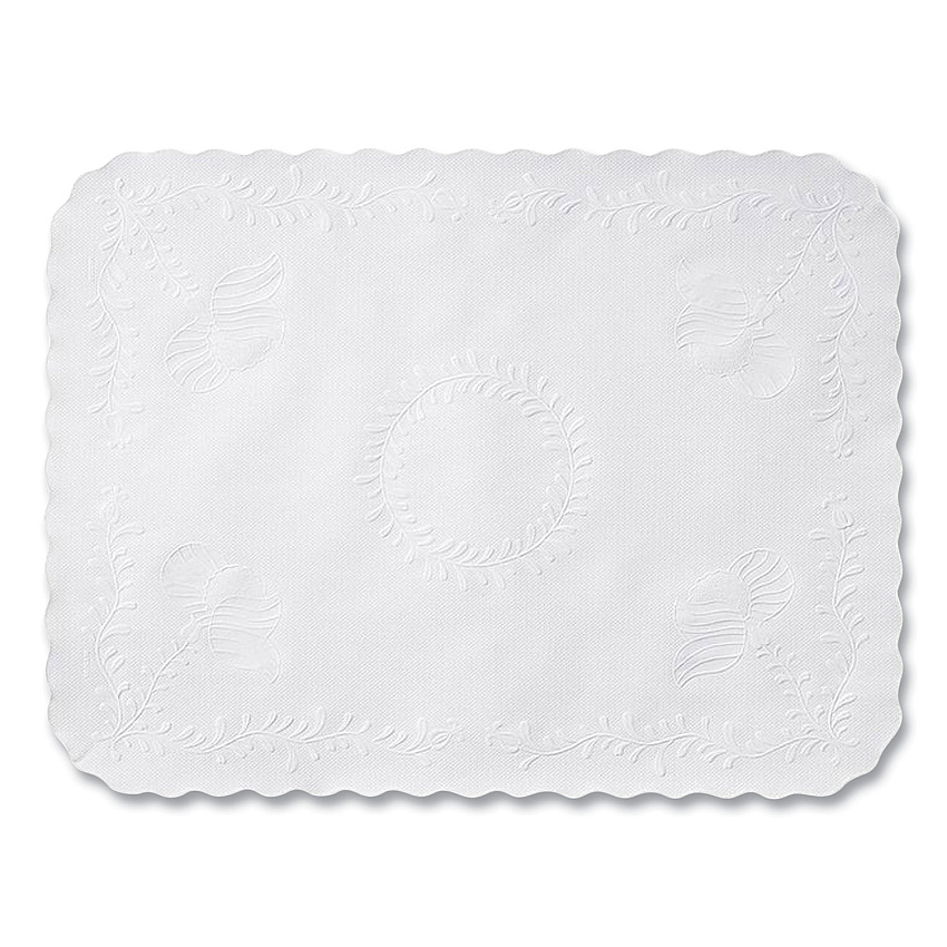 Hoffmaster Anniversary Embossed Scalloped Edge Traymat, 14 x 19, White, 2,000/Carton (TC8704462)