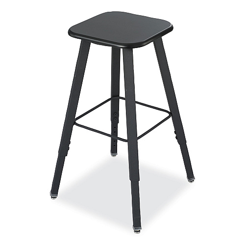 Safco AlphaBetter Adjustable-Height Student Stool, Backless, Supports Up to 250 lb, 35.5" Seat Height, Black (1205BL)