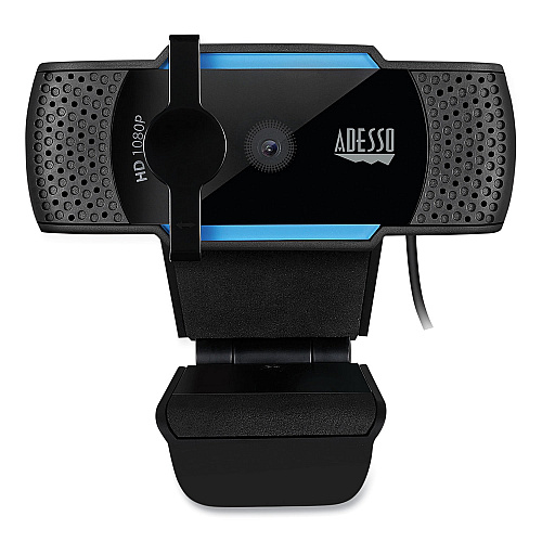 Adesso CyberTrack H5 1080P HD USB AutoFocus Webcam with Microphone, 1920 Pixels x 1080 Pixels, 2.1 Mpixels, Black