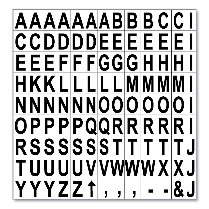 MasterVision Interchangeable Magnetic Board Accessories, Letters, Black, 0,75"h (KT2220)