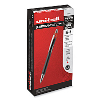 uni-ball Jetstream Retractable Hybrid Gel Pen, Bold 1 mm, Red Ink, Black/Silver/Red Barrel (73834)