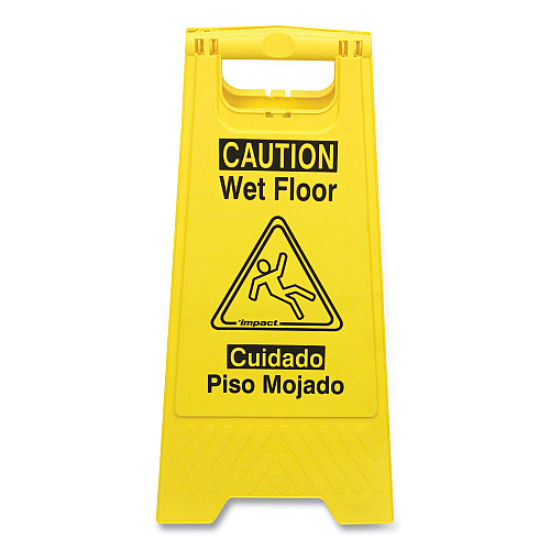 Impact Bilingual Yellow Wet Floor Sign, 12.05 x 1.55 x 24.3 (9152W)