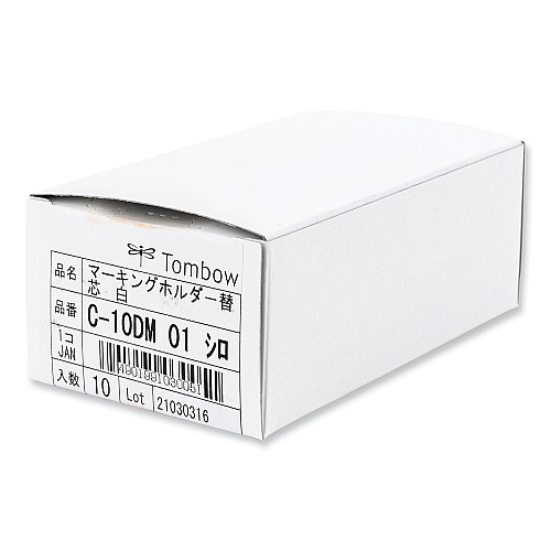 Tombow Mechanical Wax-Based Marking Pencil Refills, 4.4 mm, White, 10/Box (51539)