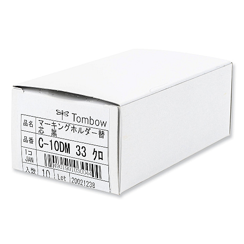 Tombow Mechanical Wax-Based Marking Pencil Refills. 4.4 mm, Black, 10/Box (51542)