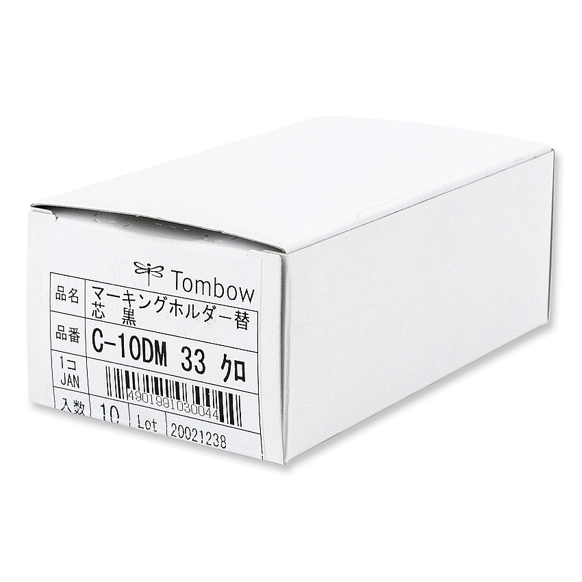 Tombow Mechanical Wax-Based Marking Pencil Refills. 4.4 mm, Black, 10/Box (51542)