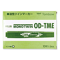 Tombow Mono Twin Bold Permanent Marker, Fine/Broad Tips, Red, 10/Box (56647)