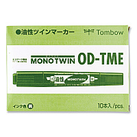 Tombow Mono Twin Bold Permanent Marker, Fine/Broad Tips, Blue, 10/Box (56648)