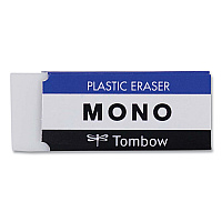 Tombow Eraser, For Pencil Marks, Rectangular Block, Small, White (57320)