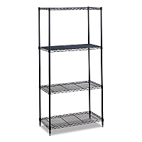 Safco Industrial Wire Shelving, Four-Shelf, 36w x 18d x 72h, Metallic Gray (5285GR)