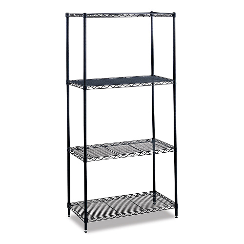 Safco Industrial Wire Shelving, Four-Shelf, 36w x 18d x 72h, Metallic Gray (5285GR)