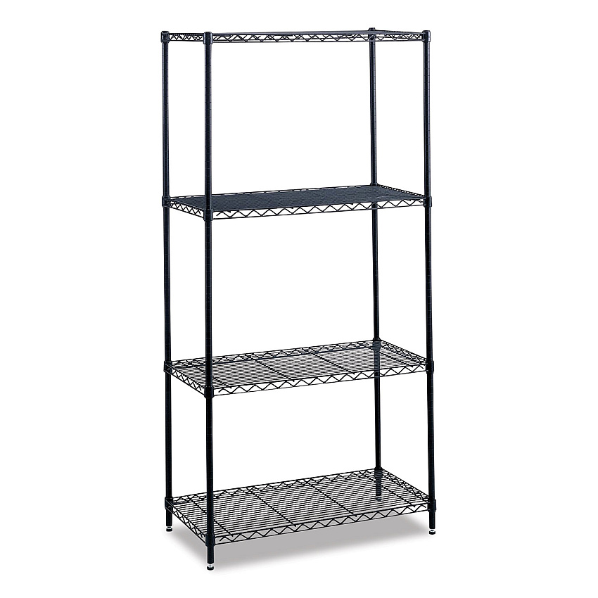 Safco Industrial Wire Shelving, Four-Shelf, 36w x 18d x 72h, Metallic Gray (5285GR)