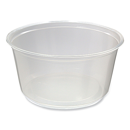 Fabri-Kal Microwavable Deli Containers, 12 oz, 4.6 Diameter x 2.3 h, Clear, Plastic, 500/Carton (PK12SC)