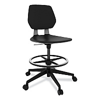 Safco Commute Extended Height Task Chair, Supports Up to 275 lb, 22.25" to 32.25" Seat Height, Black Seat, Black Back, Black Base (7827BL)