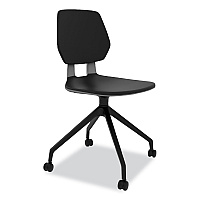 Safco Commute Guest Chair, 25" x 25" x 34.25", Black Seat, Black Back, Black Base (7826BL)