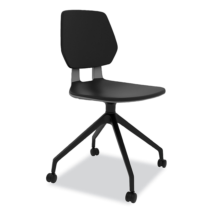 Safco Commute Guest Chair, 25" x 25" x 34.25", Black Seat, Black Back, Black Base (7826BL)