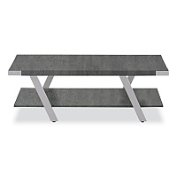 Safco Coffee Table, Rectangular. 48 x 23.75 x 16, Stone Gray Top, Silver Base (MRCFTSGY)