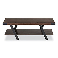 Safco Coffee Table, Rectangular, 48 x 23.75 x 16, Southern Tobacco Top, Black Base (MRCFTSTO)