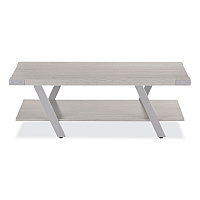 Safco Coffee Table, Rectangular, 51 x 23.78 x 16, White Ash Top, Silver Base (MRCFTWAH)