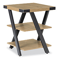 Safco End Table, Square, 20 x 20 x 25, Sand Dune Top, Black Base (MRETSDD)