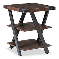 Safco End Table, Square, 20 x 20 x 25, Southern Tobacco Top, Black Base (MRETSTO)